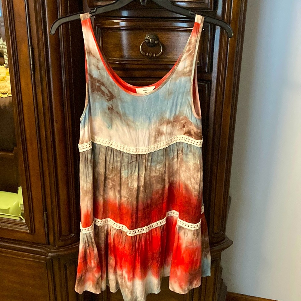 Entro vibrant short sundress, lined, size large